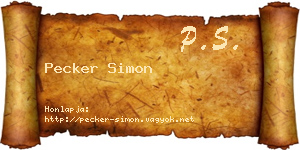 Pecker Simon névjegykártya